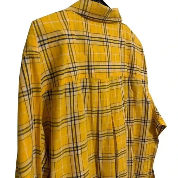 Chaps Mens Yellow Plaid Collared Long Sleeve Pocket Button Down Shirt Size XL - Picture 7 of 8